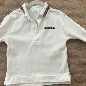Boys Burberry Christo Icon Stripe Polo Shirt.